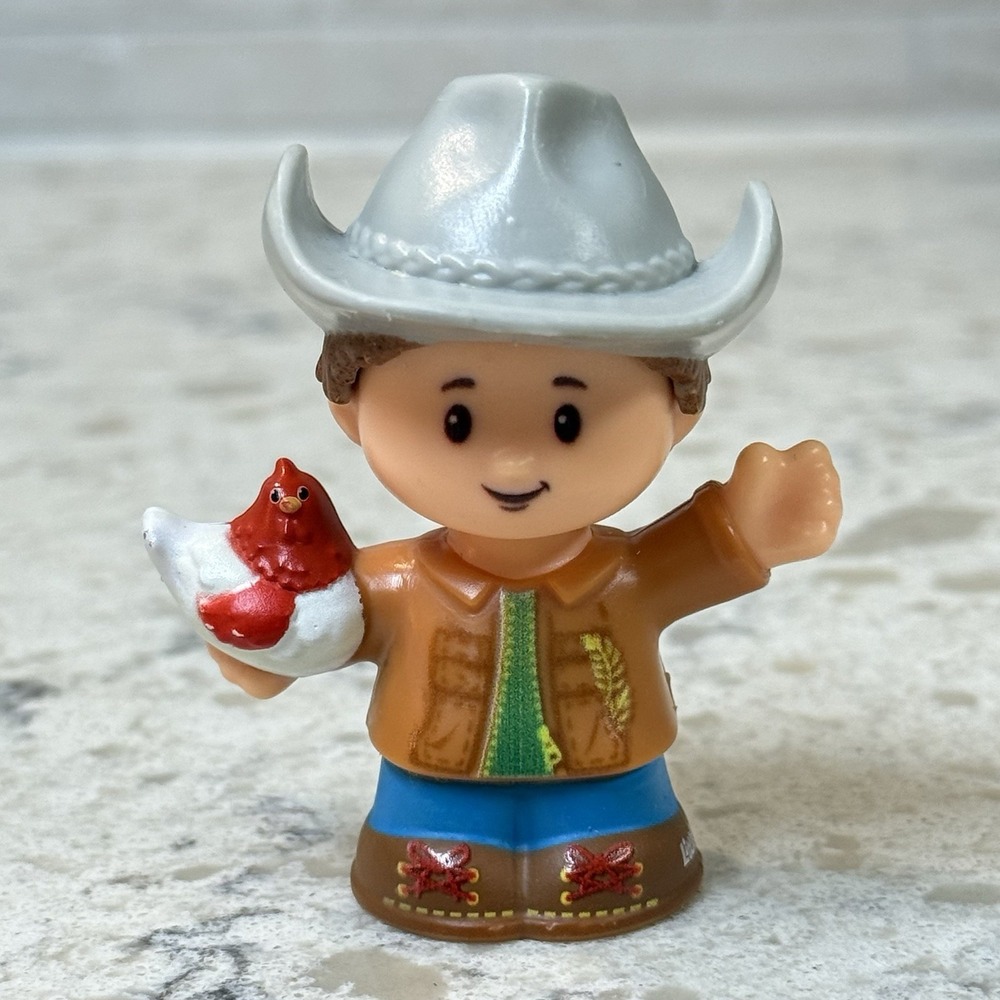 Fisher Price Little People Farmer Jed Chicken Cowboy Hat Boy DWC31 2015 2019